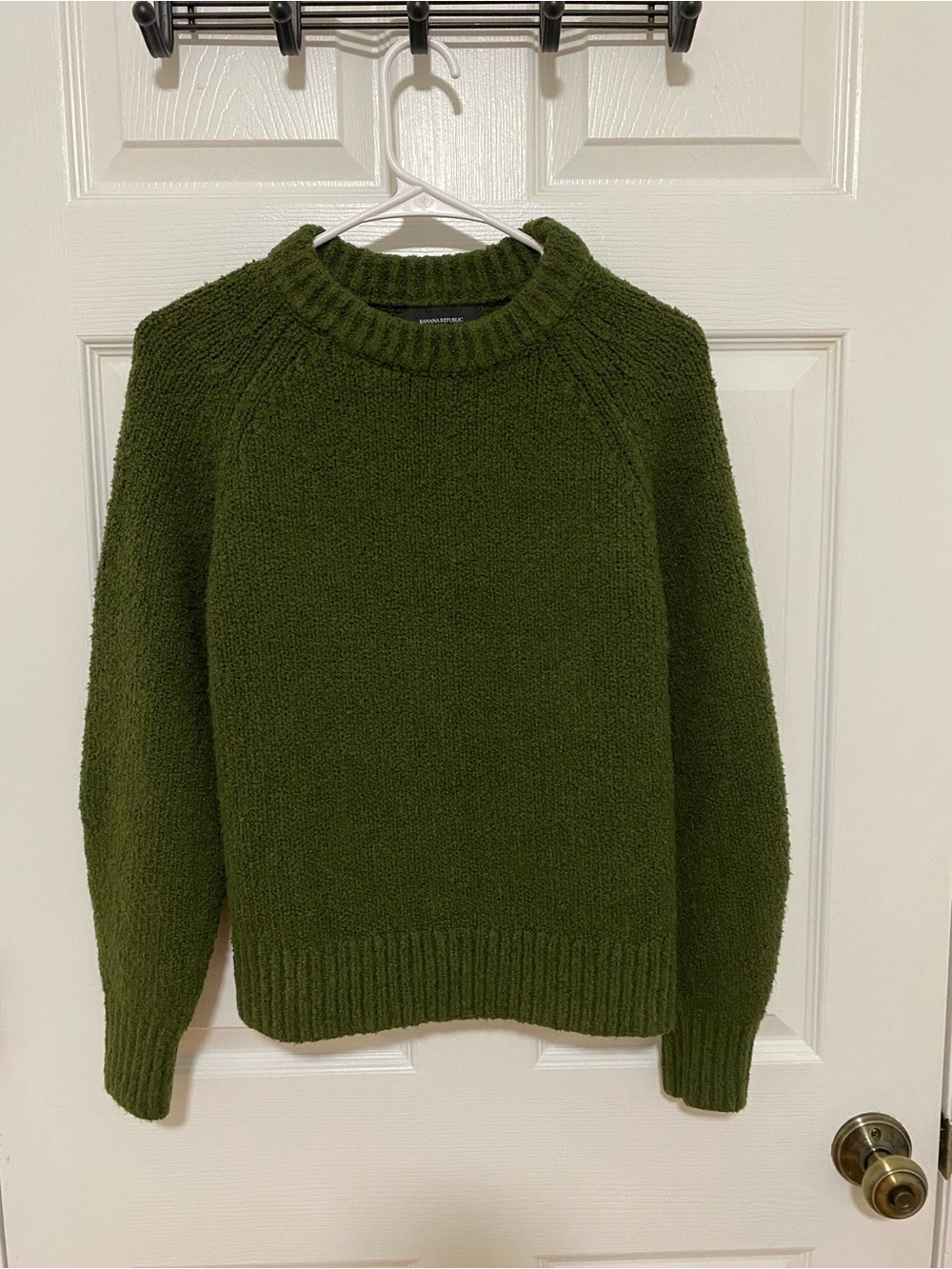 Banana Republic Olive Green Textured Crewneck Pullover Sweater | Size S